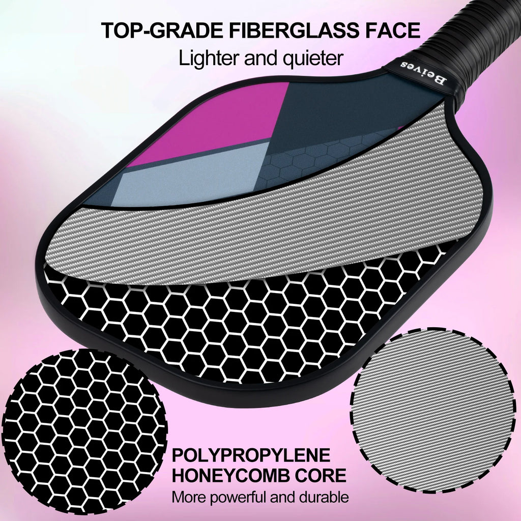 Ultimate 4-Pack Fiberglass Pickleball Set - Complete with Paddles, Balls & Convenient Carry Bag for Endless Indoor/Outdoor Fun!